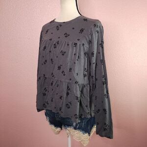 Sonoma Ruffled‎ Long Sleeve Top Large
